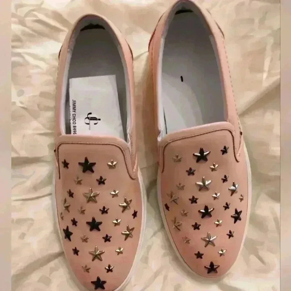 NWIB Jimmy Choo Studded star slip on sneakers sz 42.5